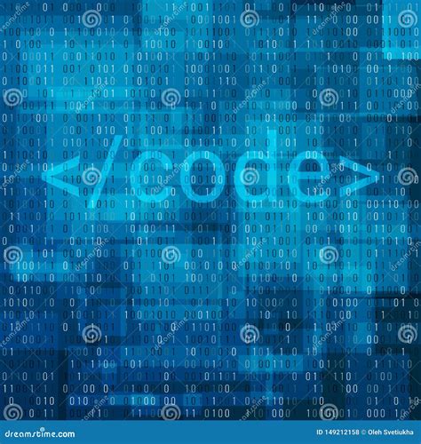 Binary Code Digital Technology Background Computer Data By 0 And 1