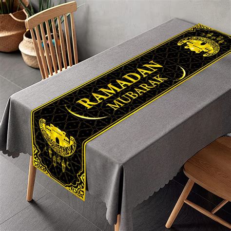 Ramadan Mubarak Table Runner Ramadan Table Decorations Ramadan