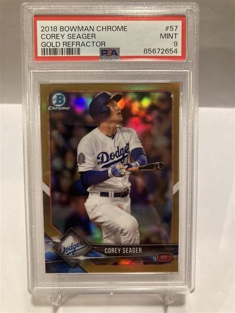 Corey Seager Bowman Chrome Gold Refractor Psa Ebay