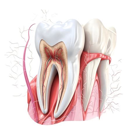 Dental Tooth Anatomy Cross Section Human Tooth Isolated On White D