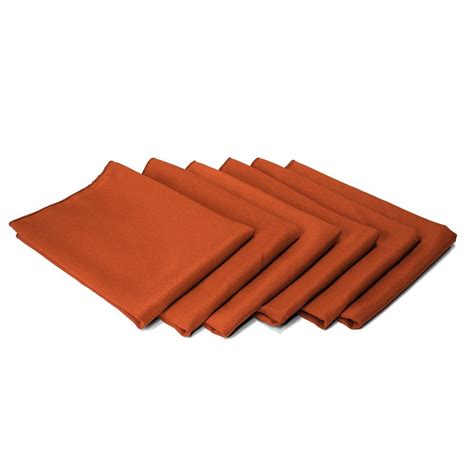 Simplypoly 17x17 Inch Cloth Napkins 6 Pack Color Burnt Orange