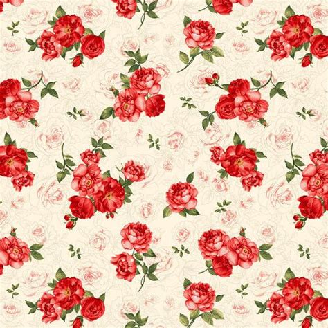 Timeless Treasures Fabrics Garden Rose Packed Shadow Roses Cream