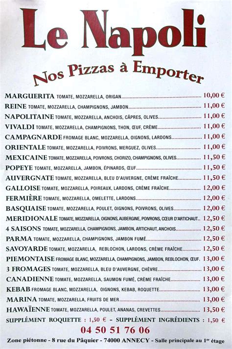 Pizzas Et P Tes Emporter Annecy Pr S Dannecy Le Vieux