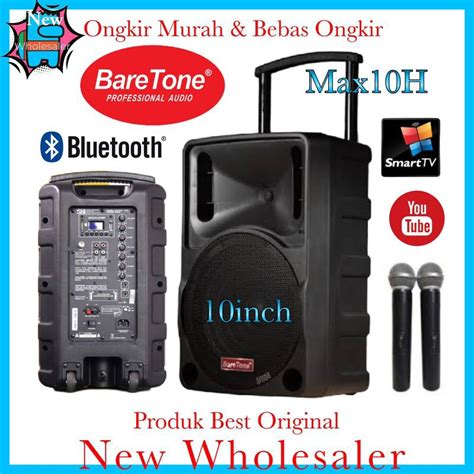 Jual Speaker Aktif 10 Inch Baretone Max10H Wireless Portable Karaoke