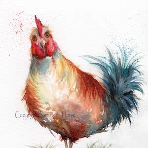 HEN Fine Art Giclee Watercolour Prints Chicken Wall Art Etsy