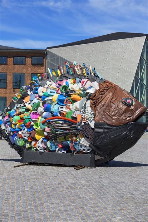 Golden Bream Sculpture In The Shape Of A Fish Created By Plastic