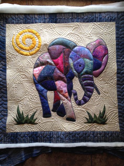 Elephant Pieced By Phyl Wason Elephant Quilt Colorful Quilts Art Quilts