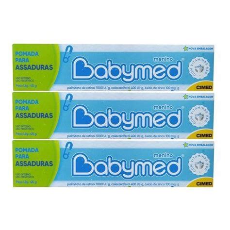 Kit 3 Babymed Pomada Para Assaduras Cimed 45 Gramas Azul Original