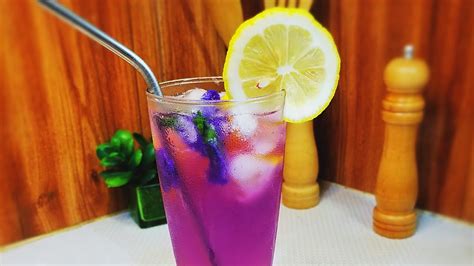 Butterfly Pea Flower Tea Lemonademagical Color Changing Healthy Drink