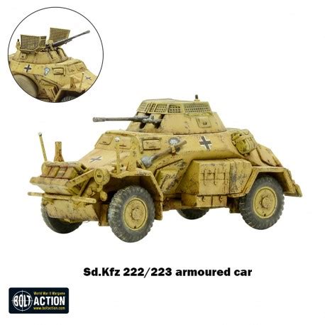 German Sd Kfz 222 223 Armoured Car WWII 28mm 1 56th No Box WARLORD GAMES