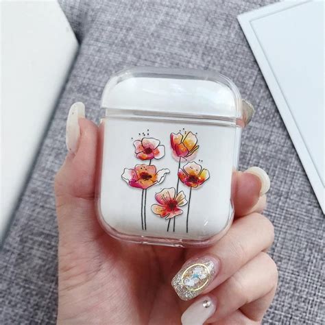 Poppy Flowers Airpod Case With Keychain Airpods Pro Case Etsy Cute Ipod Cases Airpod Case