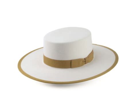 Bolero Hat The Tower Ivory Fur Felt Flat Crown Wide Brim Hat Men Women