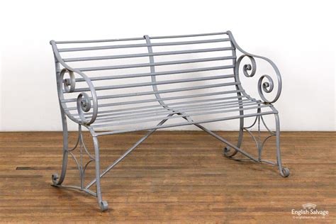 Restored antique wrought iron bench