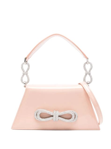 Mach Mach Samantha Bow Satin Top Handle Bag In Nude ModeSens