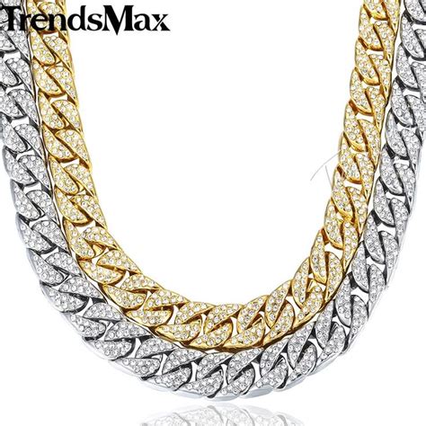 Mm Miami Curb Kubanischen Kette Halskette F R M Nner Gold Silber Hip