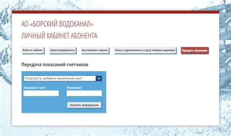 «Борский Водоканал» г. Бор – передать показания за воду – Показания ...