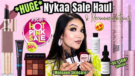 Huge Nykaa Hot Pink Sale Haul And Recommendations Makeup Skincare Pranjali Chauhan 😍😱