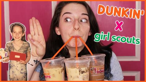 Dunkin Donuts X Girl Scout Cookies Taste Test Youtube