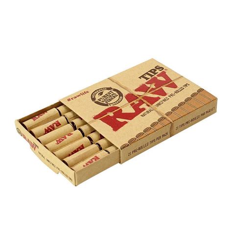 Raw® Pre Rolled Rolling Paper Tips 21 Pack Caliconnected