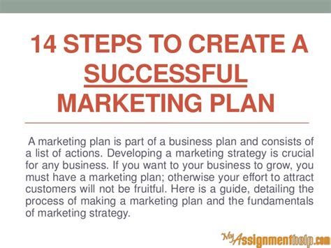 14 Steps To Create A Successful Marketing Plan