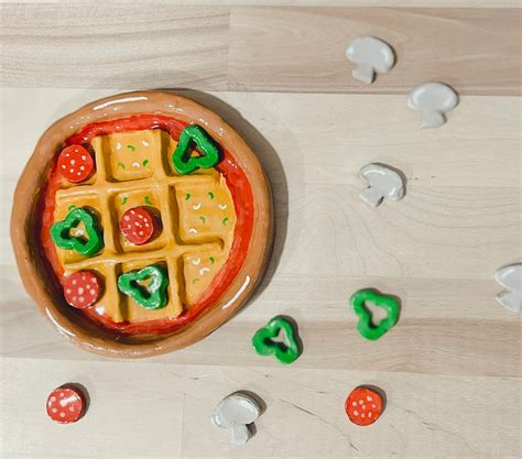 Pizza Tic Tac Toe Board Handmade Clay Game Board Etsy