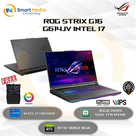 Jual Asus Rog Strix G16 G614jv Intel I7 13650hx 16gb 1tb Ssd Rtx4060 8gb W11 Office