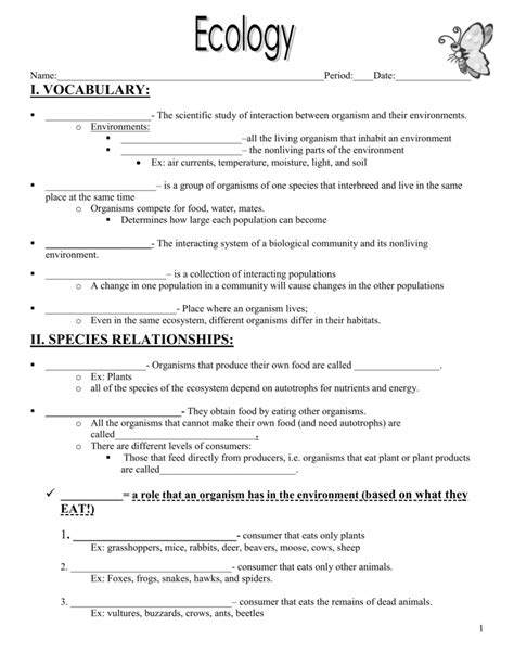 Ecology Note Packet