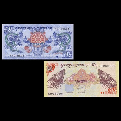 Bhutan Banknotes Set Pcs Ngultrum P B B Asia