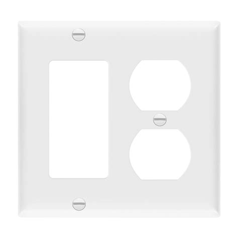 Combo 2 Gang Wall Plate Receptacle Deco GFCI ENERLITES