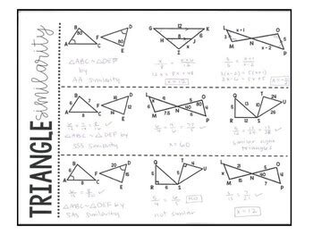 Geometry Similar Triangles Aa Sss And Sas Similarity Foldable Tpt