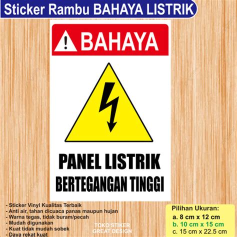 Jual Sticker Stiker Sign K3 Bahaya Panel Listrik Tegangan Tinggi 8 Cm