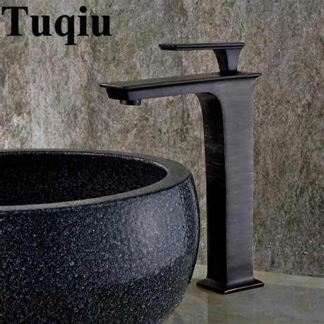 Faucet Black Oil Brushed Basin Mixer Brass Crane Bathroom Faucets Hot Cold Water Mixer Tap