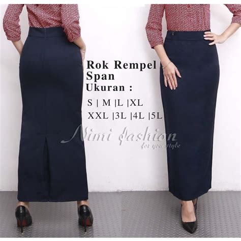 Jual Nimi Rok Kerja Wanita Panjang Span Rempel Belakang Rok Hitam