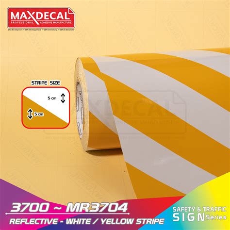 Maxdecal Mr Reflective White Yellow Stripe Maxdecal