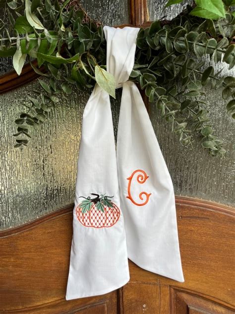 Fall Wreath Sash Monogram Fall Sash Fall Theme Sash Etsy