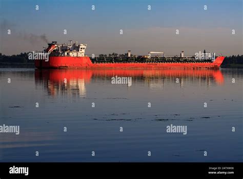 Large Metal Transport Ship Bulk Carrier A Barge Sailing With A Cargo