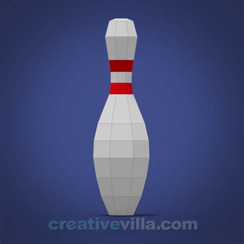 Bowling Pin DIY Low Poly Paper Model Template, Paper Craft ...