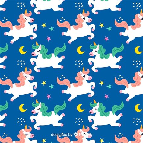 Free Vector Hand Drawn Unicorn Pattern