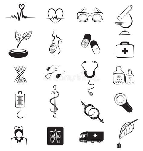 Gezondheidszorg En Medische Tekens En Pictogrammen Vector Illustratie