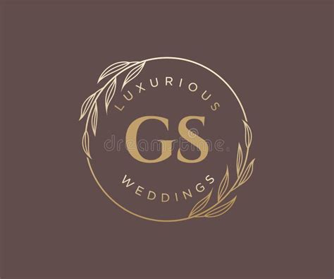 Gs Initials Letter Wedding Monogram Logos Template Hand Drawn Modern