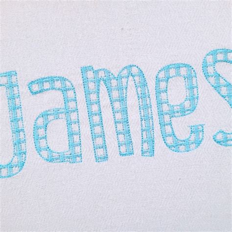 Checkered Font Embroidery Etsy