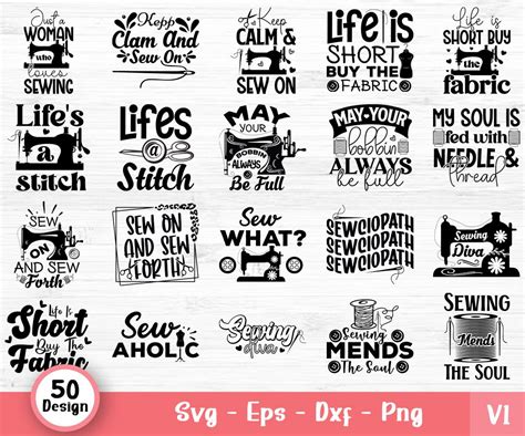 Sewing Quotes Svg Bundle Sewing Svg Sewing Machine Svg Thread Svg