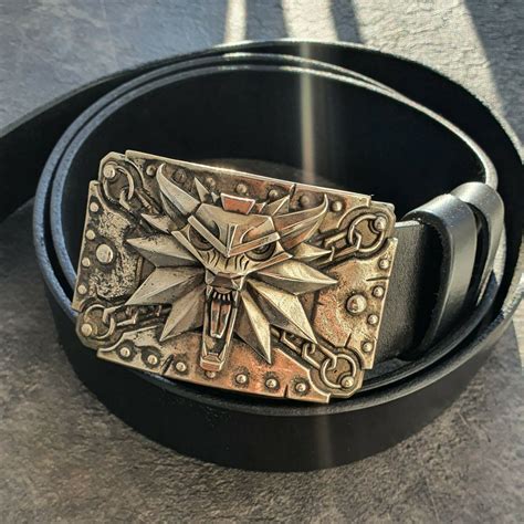 Author S Leather Belt With Witcher Buckle Witcher Geralt O Inspire