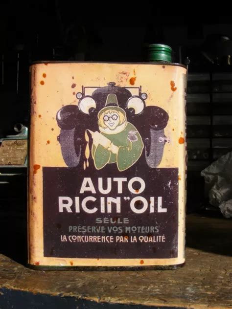 BIDON HUILE ANCIEN RICIN OIL 2L Reproduction OIL CAN Collection