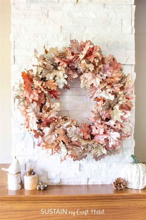 Diy metallic fall leaf wreath – Artofit