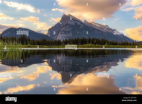 Vermilion Lakes Sunrise Reflections Stock Photo - Alamy