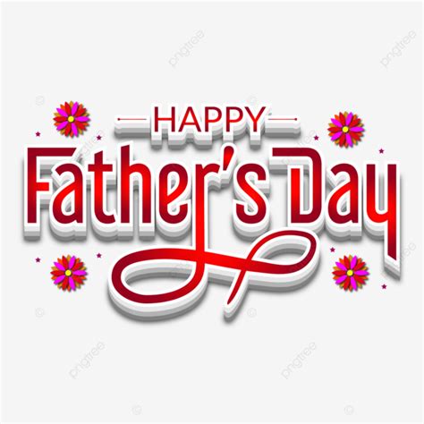 Happy Fathers Day Red Heart Typography Clipart Vector Happy Father S