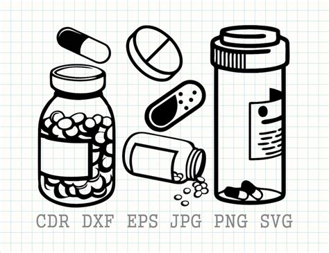 Pills Svg Pill Bottle Svg Medicine Svg Pill Png Doctor Etsy Canada