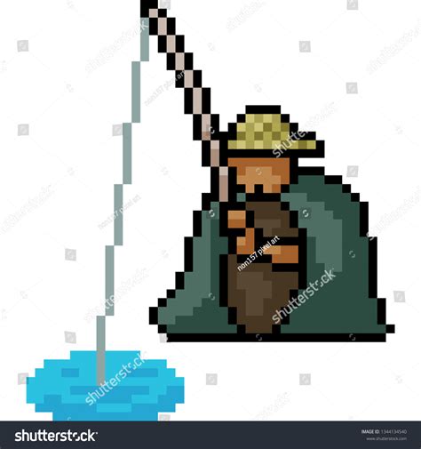 Vector Pixel Art Fishing Isolated Cartoon Stock Vector (Royalty Free ...