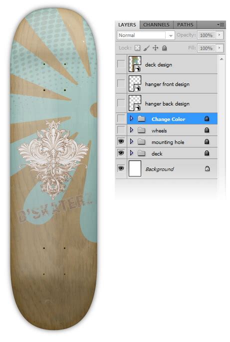 Skateboard Template Psd